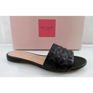 Kate Spade New York Emmie Slide Flats Sandals Dress Leather Black